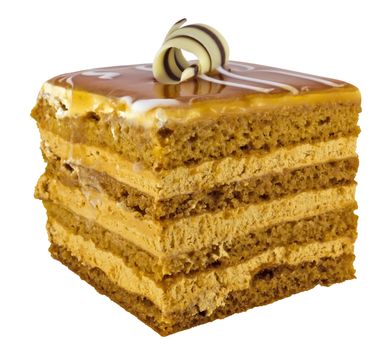 French cake isolated on white background. Clipping path included.