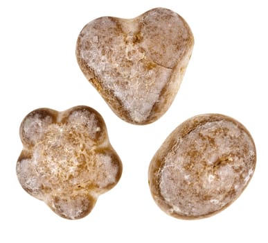 Gingerbreads isolated on white. Clipping path included.