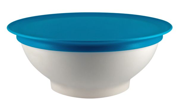 Plastic container for food isolated on white. Clipping path included.