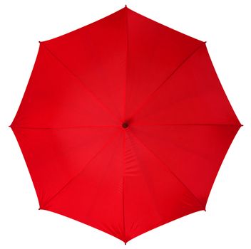 Red umbrella isolated on white background. Clipping path included.