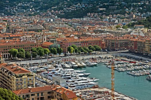 NICE, FRANCE - MAY 31, 2014: Architecture of Port de Nice from above in French Riviera. Port de Nice was started in 1745.

Nice, France - May 31, 2014: Architecture of Port de Nice from above in French Riviera. Port de Nice was started in 1745.
