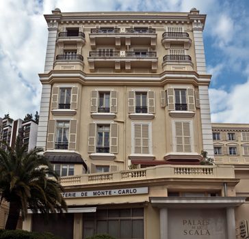 MONTE CARLO, MONACO - JUNE 1, 2014: Architecture of residential buildings near Grand Casino.

Monte Carlo, Monaco - June 1, 2014: Architecture of residential buildings near Grand Casino.