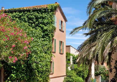 Architecture of Saint Tropez city in French Riviera, France.