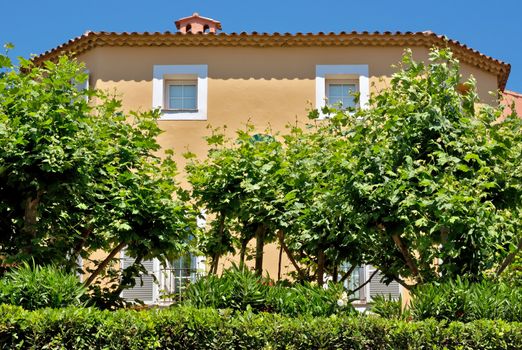 Architecture of Saint Tropez city in French Riviera, France.