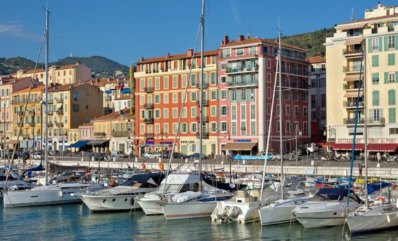 NICE, FRANCE - JUNE 5, 2014: Architecture of Port de Nice in French Riviera. Port de Nice was started in 1745.

Nice, France - June 5, 2014: Architecture of Port de Nice in French Riviera. Port de Nice was started in 1745.