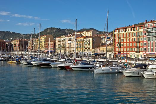 NICE, FRANCE - JUNE 5, 2014: Architecture of Port de Nice in French Riviera. Port de Nice was started in 1745.

Nice, France - June 5, 2014: Architecture of Port de Nice in French Riviera. Port de Nice was started in 1745.