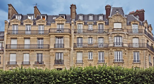 View of the typical french architecture, Paris, France.
