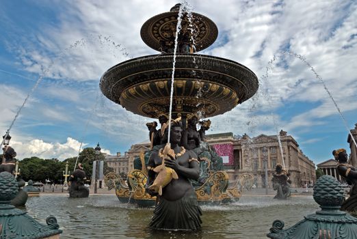 Fountaine des Mers, Place de la Concorde, Paris, France.