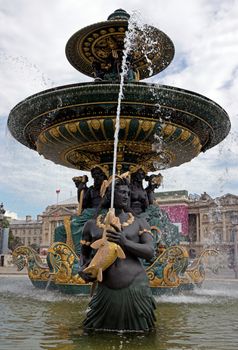 Fountaine des Mers, Place de la Concorde, Paris, France.