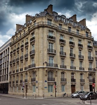 PARIS, FRANCE - JUNE 9, 2014: View of the typical french architecture.

Paris, France - June 9, 2014: View of the typical french architecture.