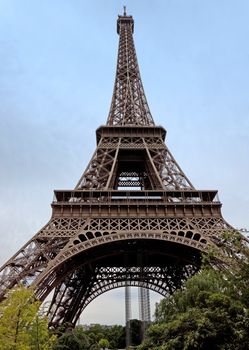 The Eiffel Tower in Paris against sky.