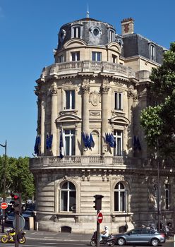 PARIS, FRANCE - JUNE 11, 2014: View of the parisian architecture on the Left Bank.

Paris, France - June 11, 2014: View of the parisian architecture on the Left Bank.
