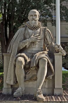 Statue of Palais Bourbon (1724) - palace located on left bank of Seine, across Place de la Concorde in Paris. Palais Bourbon is seat of French National Assembly - lower legislative chamber of French government.