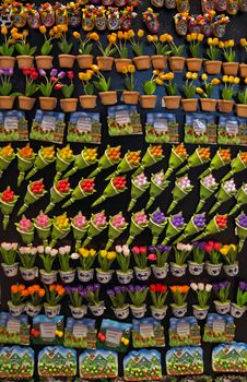 Magnetic souvenirs in shop of Amsterdam Schiphol airport.