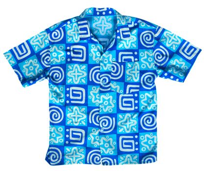 Blue shirt isolated on the white. Clipping Path included.