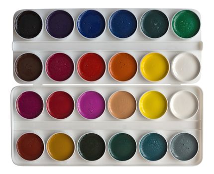 Set of watercolor paints isolated on white. Clipping Path included.