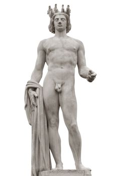 Apollo statue, is the main composition of the fontain du Soleil, on the Place Massena in Nice, France. Clipping path included.