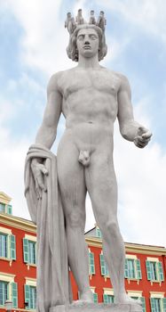 Apollo statue on the Place Massena in Nice, France.