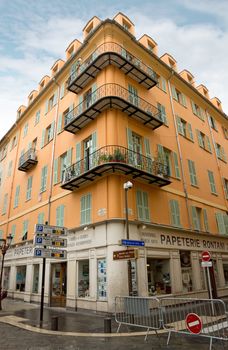NICE, FRANCE - APRIL 27: Architecture of city on April 27, 2013 in Nice, France. 

Nice, France - April 27, 2013: Architecture of city of Nice.