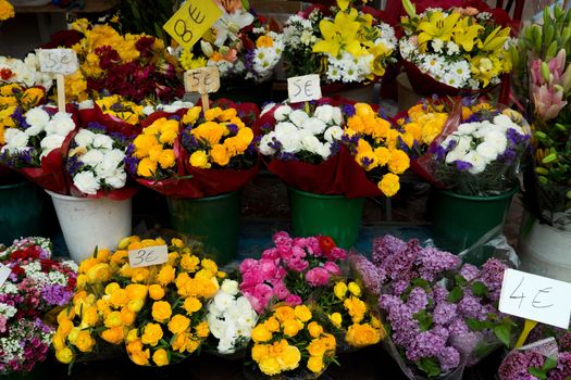 Outdoor flower market in Nice, France