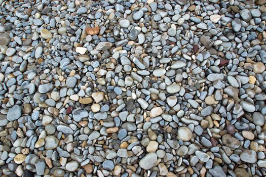 Pebbles of beach Mediterranean sea in Nice, France