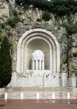 The war memorial - Monument Aux Morts in the city of Nice, France.