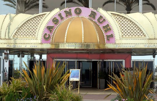 NICE, FRANCE - APRIL 27: Casino of Hotel Le Meridien is located on the Promenade des Anglais on April 27, 2013 in Nice, France. Hotel Le Meridien is a symbol of the Cote d'Azur. Built in 1974.

Nice, France - April 27, 2013: Casino of Hotel Le Meridien is located on the Promenade des Anglais. Hotel Le Meridien is a symbol of the Cote d'Azur. Built in 1974.