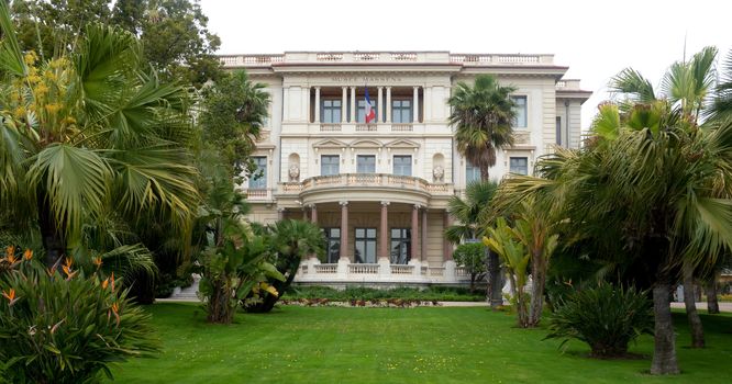 NICE, FRANCE - APRIL 27: Museum Massena (Musee Massena) on April 27, 2013 in Nice, France. It is one of the main sights along Promenade des Anglais. 

Nice, France - April 27, 2013: The Massena Palace Museum of Art and History. It is one of the main sights along Promenade des Anglais. 