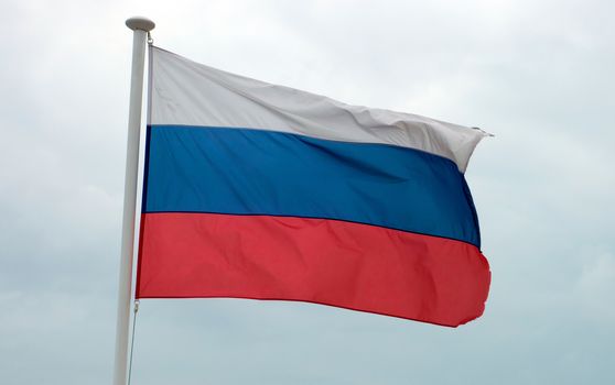 Russian flag from Promenade des Anglais, Nice, France.