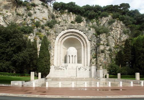 The war memorial - Monument Aux Morts in the city of Nice, France.