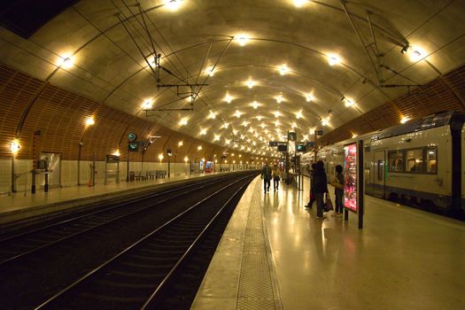 MONACO - APRIL 28:The train station Monaco-Ville of Monaco on April 28 2013 in Monaco. There are no airports in Monaco and the only way to get there is by railroad, roads or the sea.

The train station Monaco-Ville of Monaco