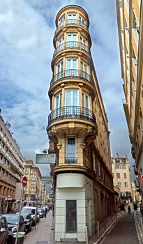 NICE, FRANCE - APRIL 27: Architecture along Promenade des Anglais on April 27, 2013 in Nice, France. It is a symbol of the Cote d'Azur and was built in 1830 at the expense of the British colony.

Nice, France - April 27, 2013: Architecture along Promenade des Anglais. People are walking. Promenade des Anglais is a symbol of the Cote d'Azur and was built in 1830 at the expense of the British colony.