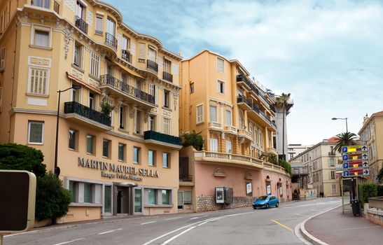 MONTE CARLO, MONACO - APRIL 28: Architecture of residential buildings on April 28, 2013 in Monte Carlo, Monaco. All residential buildings in Monaco is very expensive and fashionable.

Monte Carlo, Monaco - April 28, 2013: Architecture of residential buildings. All residential buildings in Monaco is very expensive and fashionable.