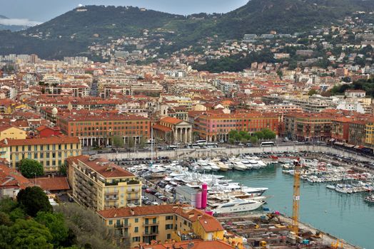NICE, FRANCE - APRIL 29: View of Port de Nice on April 29, 2013 in Nice, France. Port de Nice was started in 1745.

Nice, France - April 29, 2013: View of Port de Nice in French Riviera. Port de Nice was started in 1745.