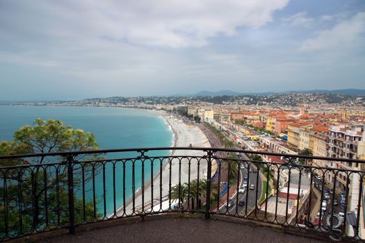 Panoramic view of city of Nice from view point.