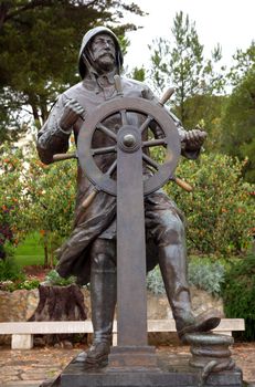 Statue of Prince Albert 1st in Saint Martin Park in Monte Carlo, Monaco.