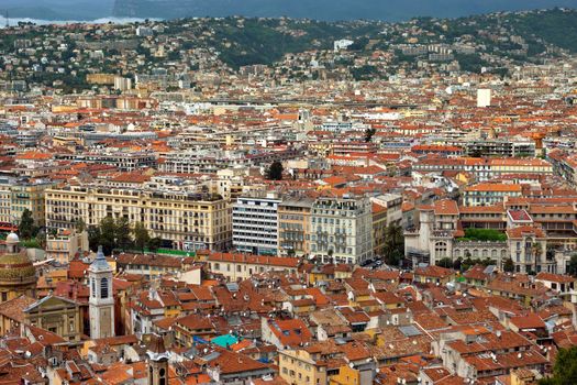NICE, FRANCE - APRIL 29: Wonderful panoramic view with colorful historical houses of the old city on April 29, 2013 in Nice, France. 

Nice, France - April 29, 2013: Wonderful panoramic view with colorful historical houses of the old city.