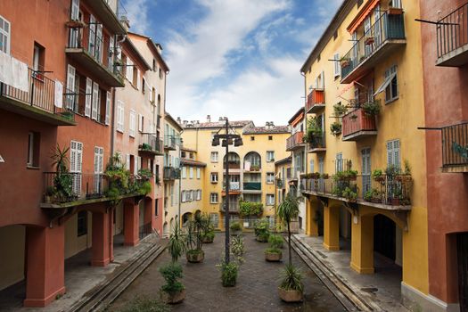 Nice houses in the old town of the city