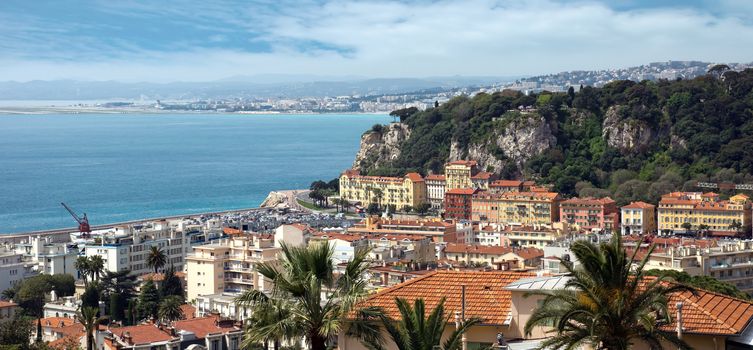NICE, FRANCE - APRIL 30: Panoramic view of district Villefranche-sur-Mer on April 30, 2013 in Nice, France. 

Nice, France - April 30, 2013: Panoramic view of district Villefranche-sur-Mer.