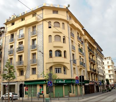 NICE, FRANCE - MAY 1: Architecture of buildings on May 1, 2013 in Nice, France.

Nice, France - May 1, 2013: Architecture of buildings in Nice, French Riviera.