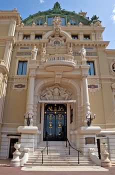 MONTE CARLO, MONACO - MAY 1: Front of the Grand Casino on May 1, 2013 in Monte Carlo, Monaco. The Casino is one of the most notable buildings in Principality. 

Monte Carlo, Monaco - May 1, 2013: Front of the Grand Casino. The Casino is one of the most notable buildings in Principality.
