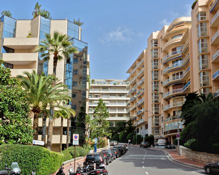 MONTE CARLO, MONACO - MAY 1: Architecture of residential buildings near Grand Casino on May 1, 2013 in Monte Carlo, Monaco.

Monte Carlo, Monaco - May 1, 2013: Architecture of residential buildings. All residential buildings in Monaco is very expensive and fashionable.