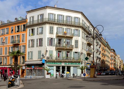 NICE, FRANCE - MAY 1: Architecture of buildings on May 1, 2013 in Nice, France.

Nice, France - May 1, 2013: Architecture of buildings in Nice, French Riviera. Architecture in the city is very different, here you can see both classical and modern architecture.