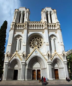 Basilique Notre Dame, Nice, France

NICE, FRANCE - MAY 1: Basilique Notre Dame on May 1, 2013 in Nice, France. It was built in the years 1864-1868 in neo-Gothic style.