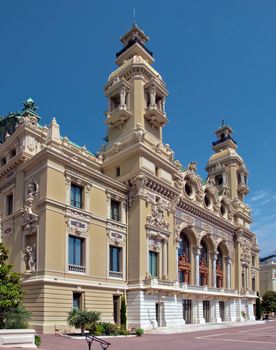 MONTE CARLO, MONACO - MAY 1: Front of the Grand Casino on May 1, 2013 in Monte Carlo, Monaco. The Casino is one of the most notable buildings in Principality. 

Monte Carlo, Monaco - May 1, 2013: Front of the Grand Casino. The Casino is one of the most notable buildings in Principality.