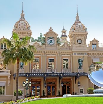 MONTE CARLO, MONACO - MAY 1: Front of the Grand Casino on May 1, 2013 in Monte Carlo, Monaco. The Casino is one of the most notable buildings in Principality. 