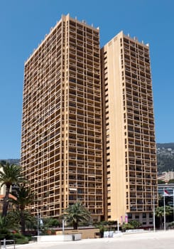 MONTE CARLO, MONACO - MAY 1: The architecture of buildings near Grand Casino on May 1, 2013 in Monte Carlo, Monaco. 

Monte Carlo, Monaco - May 1, 2013: The architecture of buildings near Grand Casino.