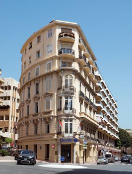 MONTE CARLO, MONACO - MAY 1: The architecture of buildings near Grand Casino on May 1, 2013 in Monte Carlo, Monaco.