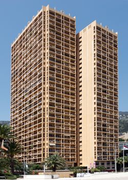 MONTE CARLO, MONACO - MAY 1: The architecture of buildings near Grand Casino on May 1, 2013 in Monte Carlo, Monaco. 

Monte Carlo, Monaco - May 1, 2013: The architecture of buildings near Grand Casino.