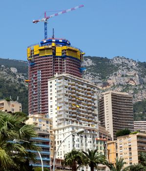 MONTE CARLO, MONACO - MAY 1: The architecture of buildings near Grand Casino on May 1, 2013 in Monte Carlo, Monaco. 

Monte Carlo, Monaco - May 1, 2013: The architecture of buildings near Grand Casino.